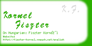 kornel fiszter business card